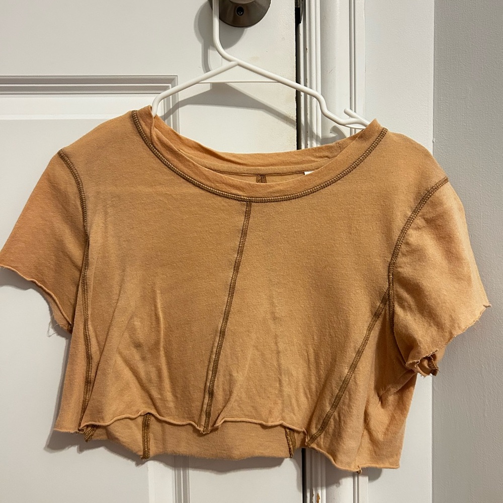 PacSun Brown Crop T-Shirt Asymmetrical Style